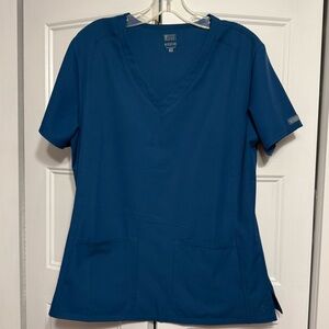 Caribbean Blue Med Couture scrub top